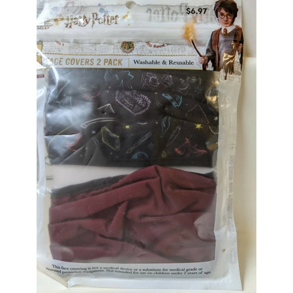 set lot of 2 pcs Kids Face Mask Harry Potter reusable washable